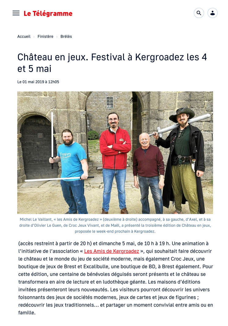 Revue de presse, le Château en Jeux